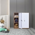 thumbnail image 5 of Mecolor Furniture White Floor Standing home office 3 door steel storage Cabinet warehouse gym Metal Locker, 5 of 6