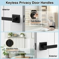 thumbnail image 2 of Matte Door Handle Interior Door Knob Keyless Levers Set Heavy Duty Privacy Door Handle Lock for Bedroom or Bathroom Door Lock with Handle Reversible for Left Right Sided, 2 of 7