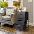 thumbnail image 2 of Dresser with 4 Drawers Chest Organizer with Foldable Fabric Bin, Wood Top and Steel Frame, Gray, 2 of 7