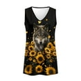 thumbnail image 4 of FUIALDOLG Sunflower Wolf Workout Tank Tops for Women Lady Cute Sunflower T-shirt Summer Casual Basic Slim Fit Tops Lady V Neck Sleeveless T-shirts Soft Pleated Tunic Shirts Y2K Clothes,5XL, 4 of 7