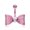 Pink/Clear, variant on Colored Mesh Bow-Tie Ribbon 14G Colorline Steel Belly Button Ring, Pink/Clear
