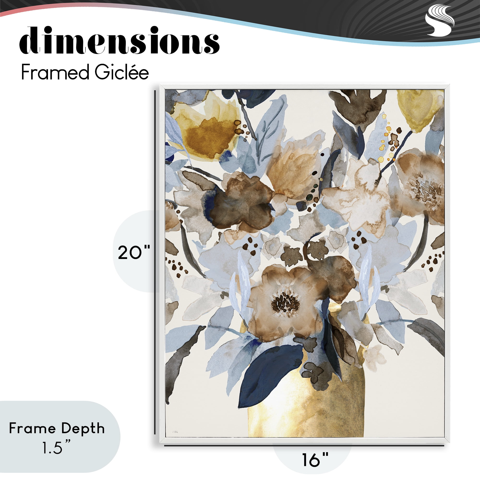 Stupell Industries Expressive Earthy Blossoms White Framed Giclee Art, design by Val Rhodes