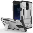 thumbnail image 1 of Kaleidio Case For LG Rebel 3 LTE L157BL (TracFone / Straight Talk) [Mech Armor] Hybrid Drop Protection [Shockproof] Slim Protective Impact Cover w/ Kickstand w/ Overbrawn Prying Tool [Silver/Black], 1 of 6