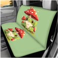 thumbnail image 3 of Yuyamidu Cute Frog Car Seat Cover Set with Steering Wheel Cover Mushroom Head Rest Covers Seat Belt Strap Pads Coasters Green Center Console Cover Key Ring, 14 Pack, 3 of 7