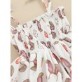 thumbnail image 5 of Newborn Baby Girls Easter Outfits, Sleeveless Tie Up Bunny Flower Print Caim Romper Dress + 3D Bow Headband Set, 5 of 8
