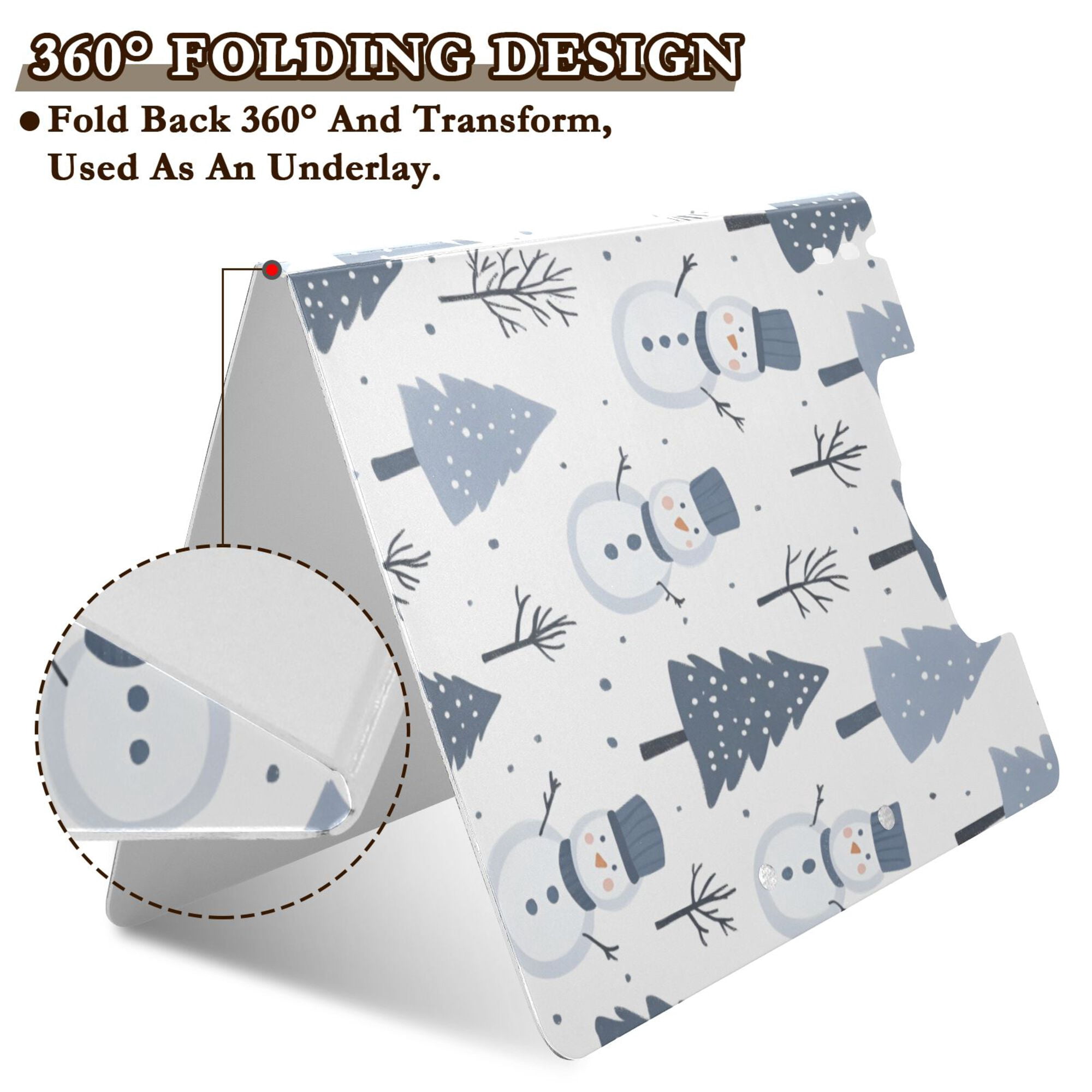 FORMRS A4 Clipboard Folder with Pen Holder Horizontal Foldable School Office Binder, Cute Snowmen