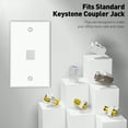 thumbnail image 4 of 10-Pack Ethernet Keystone Wall Plates, Single Gang RJ45 Wall Plates for RJ45 Keystone Jack and Modular Inserts, Matte, White, 4 of 9