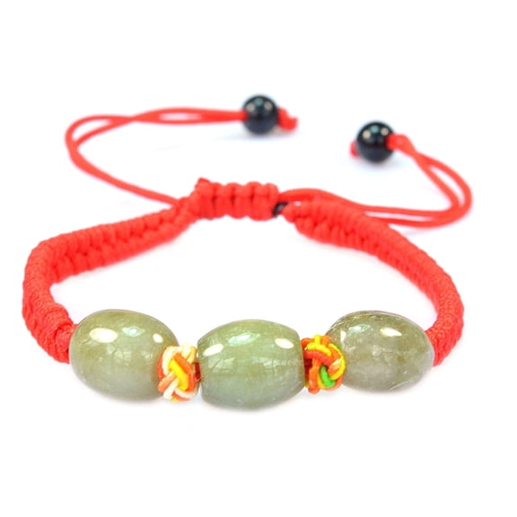 Beautiful Jade Stone Red String Bracelet - For Good Luck and Prosperity - 91051