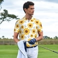 thumbnail image 3 of Balery Sunflowers Camisa Polo de Hombre con Estampado, de Manga Corta y Tejido Medio, Camisa Tipo Golf Polo-4X-Large, 3 of 6