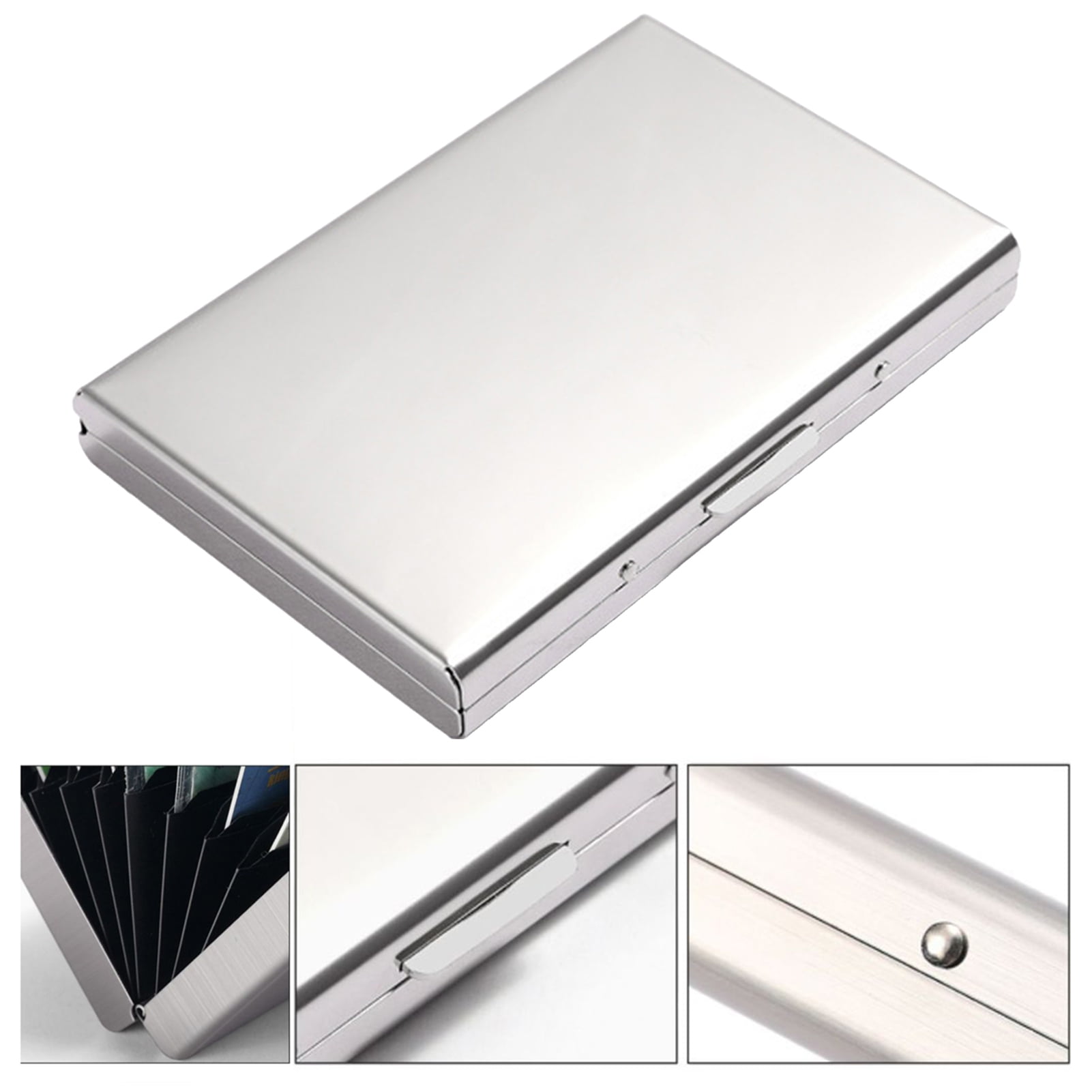 Credit Card Holder, Metal Card Wallet for Women or Men, Slim ID Card  Holders RFID Blocking Protector Sleeves Money Clip Business Card Case,  Stainless Steel - Walmart.com