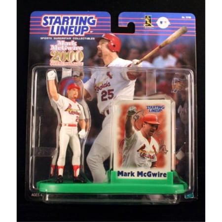 starting lineup mark mcgwire / st. louis cardinals 2000 commemorative mlb action figure, display stand & exclusive collector trading card