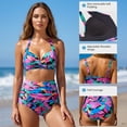 thumbnail image 2 of RELLECIGA Women's Tummy Control Swimsuit Bikini Set V Neck Two Piece Bathing Suits Swimwear, 2 of 9