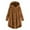 Brown, variant on Coat Women Plus Size Button Plush Tops Hooded Loose Cardigan Wool Coat Winter Jacket Black 18(XXXL)