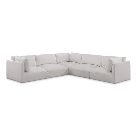 Meridian Furniture Ease Cream Fabric Modular Sectional