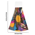 thumbnail image 6 of Yayeee Kitchen Hanging Hand Towels Set of 2 with Loop Bathroom Absorbent Tie Towel, Futuristic Circles, 6 of 7