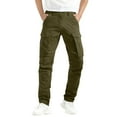 thumbnail image 5 of Dolkfu Work Pants Men's Slim Fit Green Cargo Pants Straight Leg Outdoor Relaxed Fit Mens Trousers,L, 5 of 6