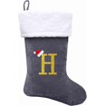 thumbnail image 1 of Dbfengbilian 21 Inches Christmas Stockings with Customizable Letters, Large Christmas Stockings with Super Soft Plush Cuff Embroidered Letter - Grey H, 1 of 7