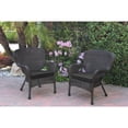thumbnail image 3 of Jeco  Windsor Espresso Resin Wicker Chairs with Cushions (Set of 2), 3 of 5