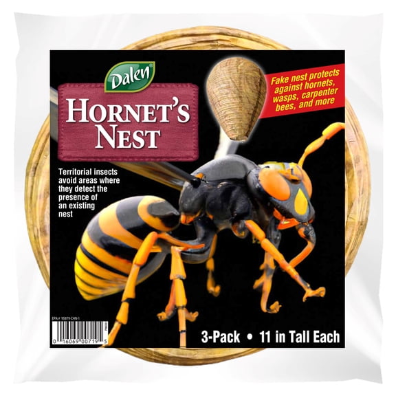 Dalen Hornet's Nest - Insect-Repellent for Outdoors - Mimics Real Nests, Making Hornets and Others Avoid Your Space – 11in, 3 Pack