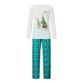 thumbnail image 2 of Yunliwuli Christmas Family Pajamas Matching Set Christmas Tree Print Long Sleeve Tops and Plaid Pants Sleepwear, 2 of 10