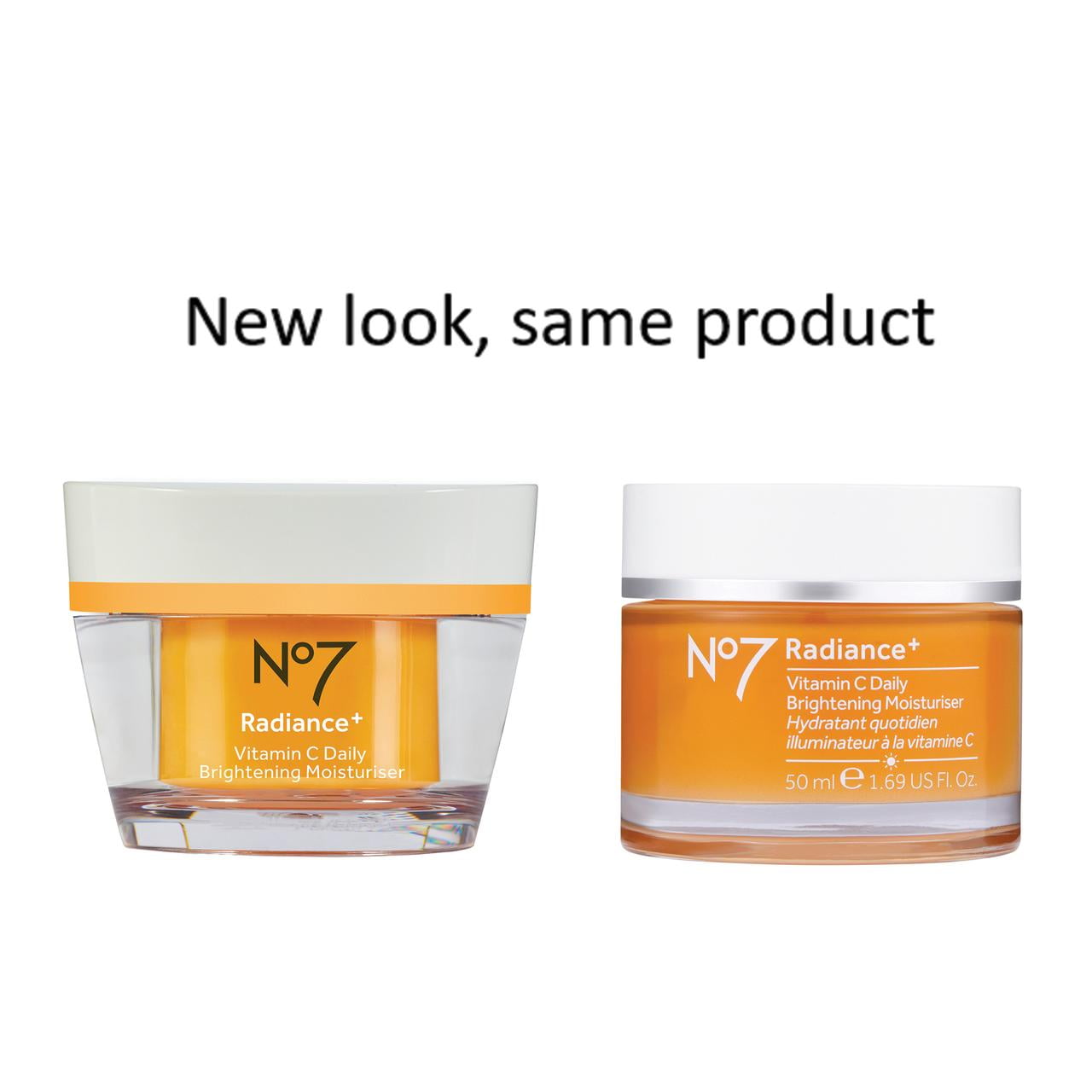 No7 Radiance+ Vitamin C Daily Brightening Face Moisturizer for Dull Skin, All Skin Types, 1.69 oz