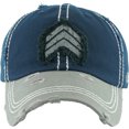 thumbnail image 2 of Military Rank Vintage Distressed Dad Hat Washed Baseball Cap, 2 of 5