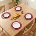 thumbnail image 3 of Farmhouse Placemats Set of 6 Woven Placemats for Dining Table Decor, Washable Kitchen Table Mat for Holiday Wine Red 15inch, 3 of 6