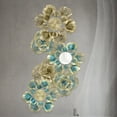 thumbnail image 3 of Espejo de pared de lujo con luz de estilo nórdico, espejo de flores y hojas de albaricoque dorado, espejo decorativo de pared para pasillo de hierro, 3 of 5