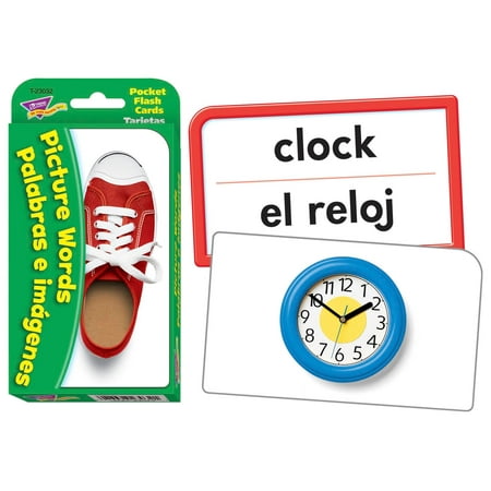 Trend Enterprises Bilingual Picture Words Flash Cards, Set of 53