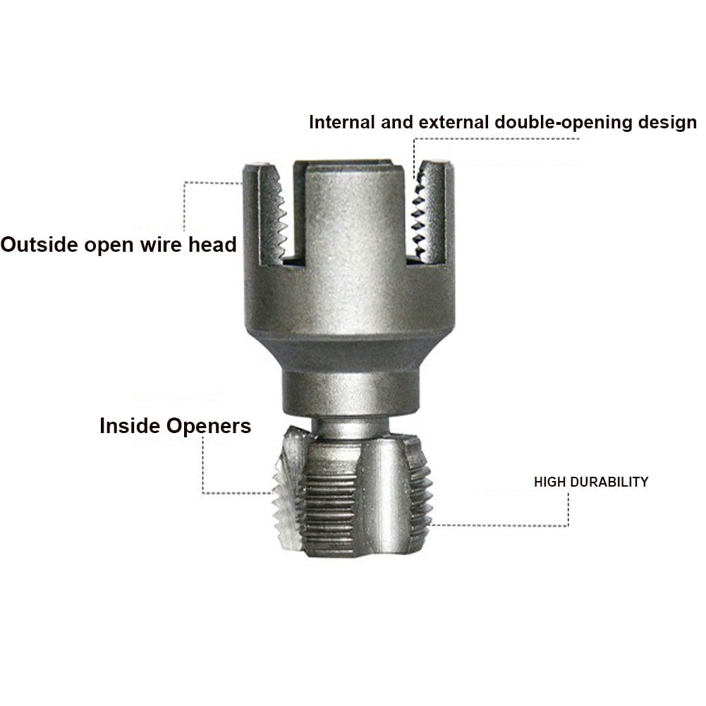 2025 Pipe Thread Cutting Tool,Electric Drill Compatible PVC Pipe Threader Kit, 1/2'' 3/4'' Internal External Rethreading Maker