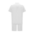 thumbnail image 4 of Men's 2 Pieces Shirt Sets Trendy Stand Collar Short Sleeve Button T-Shirts and Shorts Summer Fashion Casual Loose Beach Outfits, 4 of 5