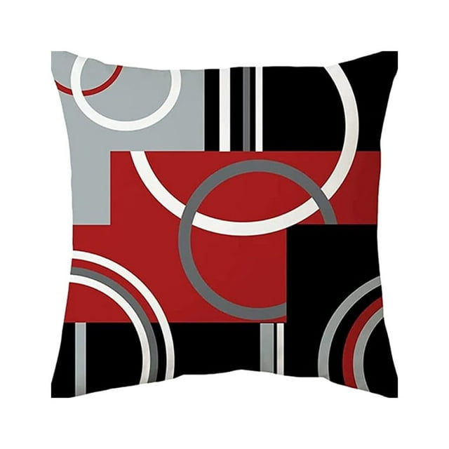 relayinert Polyester Red And Black Throw Pillow Covers Stylish And Soft Decorative Cushion Covers Durable W0081-28