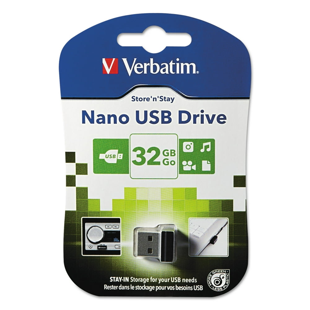 Verbatim Store 'n' Stay Nano USB Flash Drive, 32 GB, Black VER98130