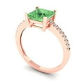 thumbnail image 2 of 1.62 ct Princess Cut Simulated Green Diamond Solitaire with Accents Engagement Ring for Women in 18K Rose Gold, 2 of 5