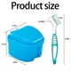 thumbnail image 3 of Estuche para Baño de Dentaduras Postizas, Paquete de 2, con Soporte para Limpiador y Retenedor, Contenedor para Remojo Dentaduras Postizas, Caja Almacenamiento para Baño Dental B, 3 of 5