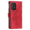 thumbnail image 3 of Elehold Crossbody Mandala Embossed wallet Case for Samsung Galaxy a53 5G,Premium vegan leather and inner soft slim TPU with Detachable Shoulder Strap Magnetic Flip Card Slots Wallet Case, Red, 3 of 9