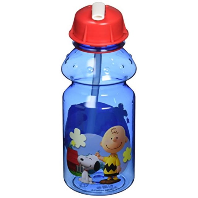 zak designs charlie brown and the peanuts tritan plastic water bottle
