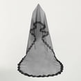 thumbnail image 2 of Elegant Bridal Headpiece with Detachable Train in Cathedral Length and Lace Edge for Wedding, 2 of 5