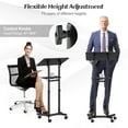 thumbnail image 4 of Costway 1 PCS Podium Mobile avec Plateau de Rangement Inclinable Roulettes Verrouillables Noir, 4 of 10