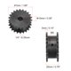 thumbnail image 2 of Cadena Rodillo Piñón 22 Diente #25 Doble Cadena 1/4 Paso 10mm Calibre Negro Óxido C45 Carbono Acero para ISO 04C Cadenas Unique Bargains, 2 of 6