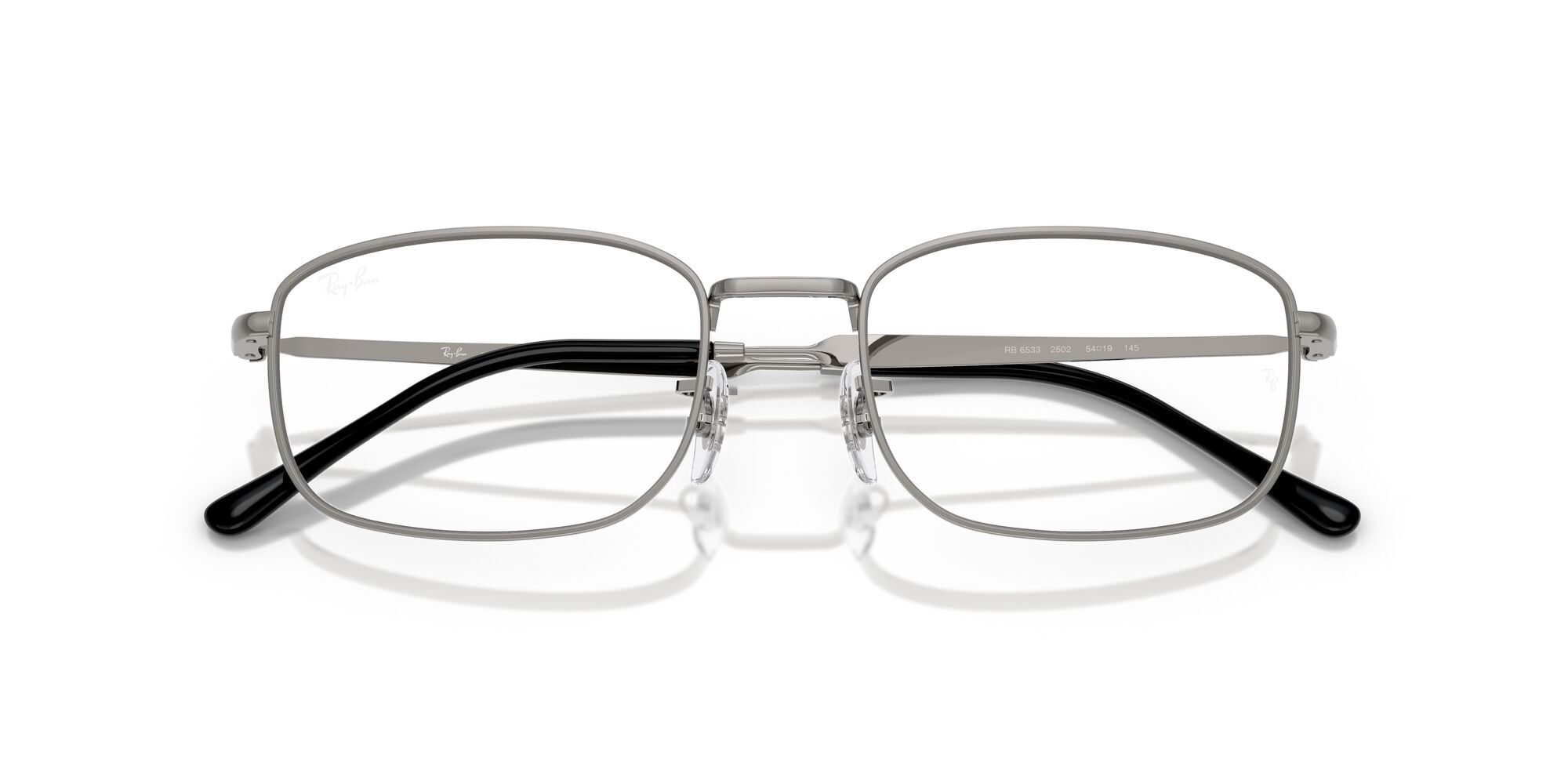 Ray-Ban Unisex Size 54 Pillow RB6533 Optics Prescription Eyeglasses with Case, Gunmetal/Demo Lens