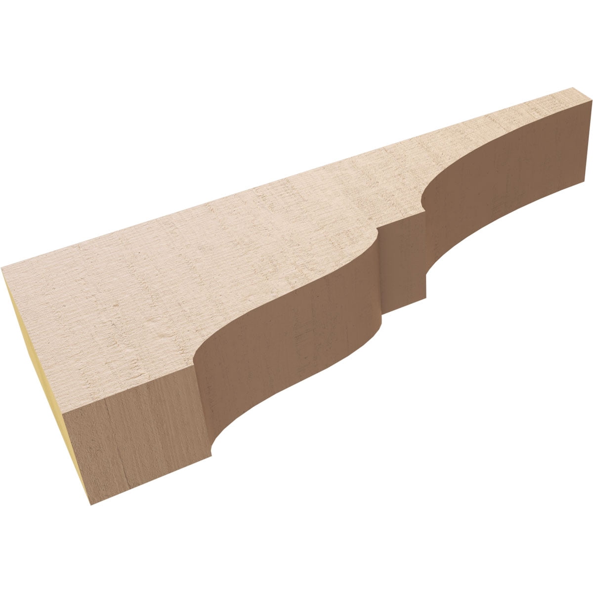 2"W x 12"D x 4"H Thin Asheboro Rough Cedar Woodgrain TimberThane Corbel, Primed Tan