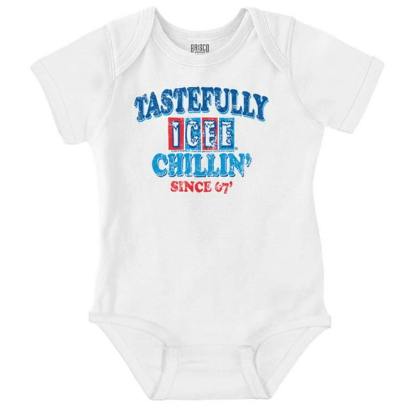 ICEE 80s Logo Tastefully Chillin' Romper Boys or Girls Infant Baby Brisco Brands 18M