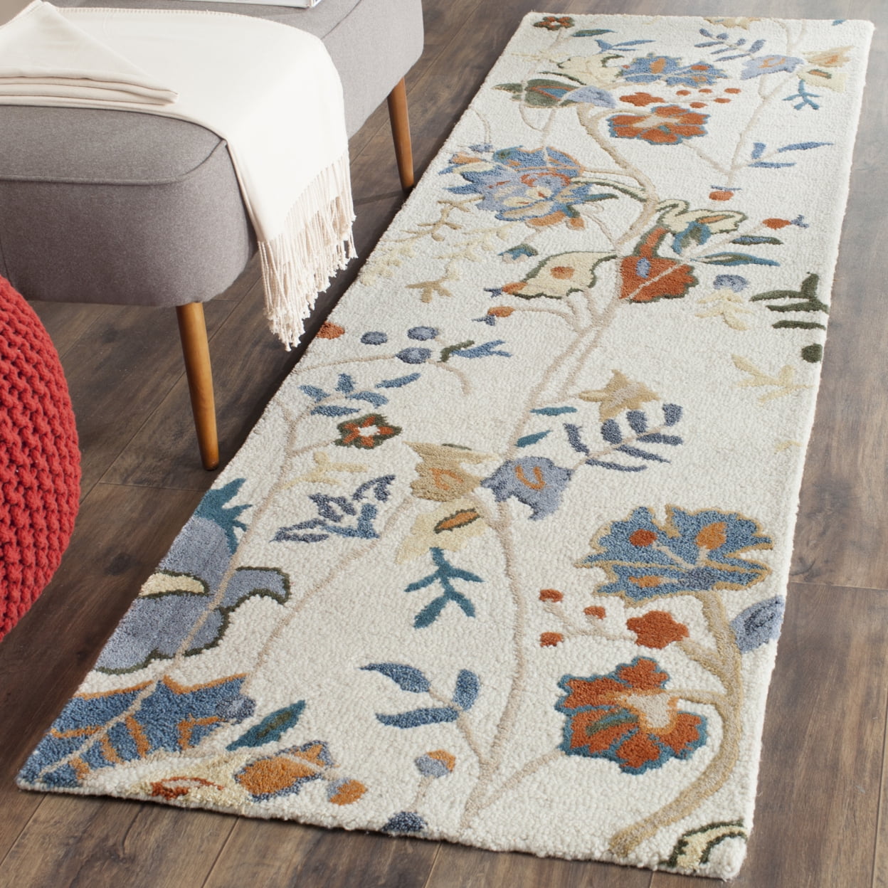 SAFAVIEH Blossom Winnie Floral Runner Rug, Red/Blue/Multi, 2'3" x 8'