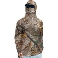 thumbnail image 2 of Men's UV Sun Protection Hooded Camo Shirts Long Sleeve Quick-Dry Outdoor T-Shirt UPF 50+ Rash Guards Cooling Hoodies L Army Green, 2 of 4