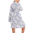 thumbnail image 4 of Tnhcen Women's Winter Plus Size Flannel Sleepwear - Thickened Dot Print Long Sleeve Pajama Robe with Waist Tie XL-5XL Large Size Warm Housecoat, 4 of 9