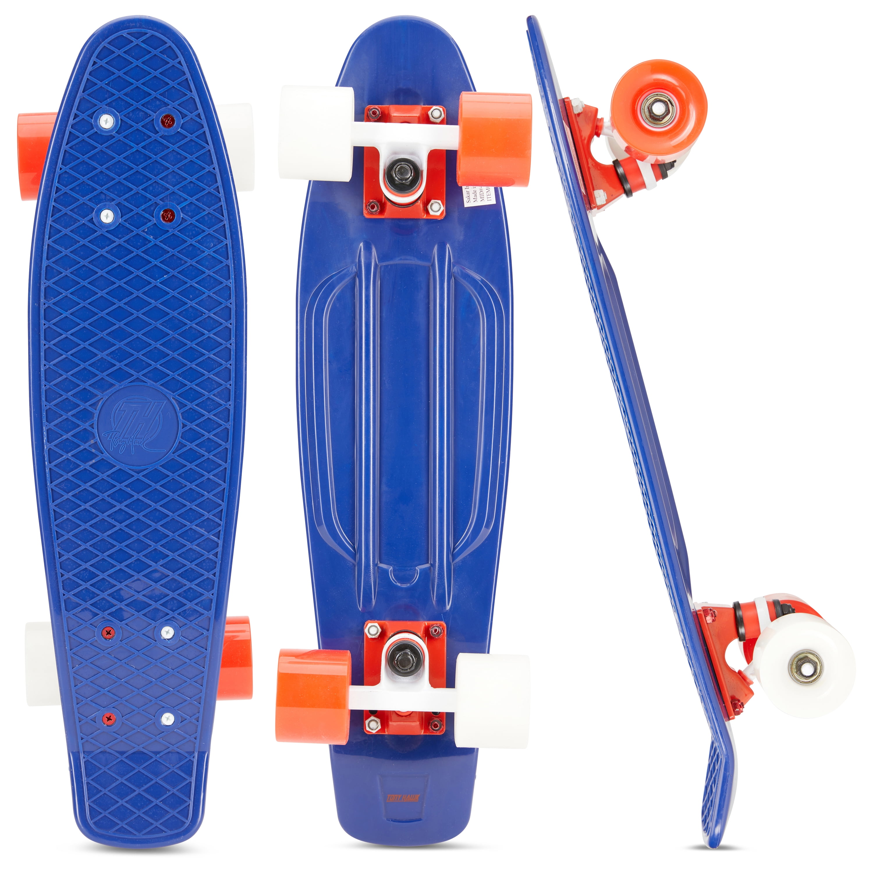 Tony Hawk 22" Mini Skateboard, Penny Style Skateboard for Kids Beginners, Blue - Walmart.com