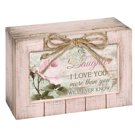 Cottage Garden Daughter Love More Blush Pink Locket Petite Music Box Plays You are My Sunshine