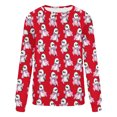 thumbnail image 3 of Makaor Crewneck Sweatshirt Womens Halloween Tops Fleece Long Sleeve Pullover Casual Fall Clothes Red M, 3 of 4