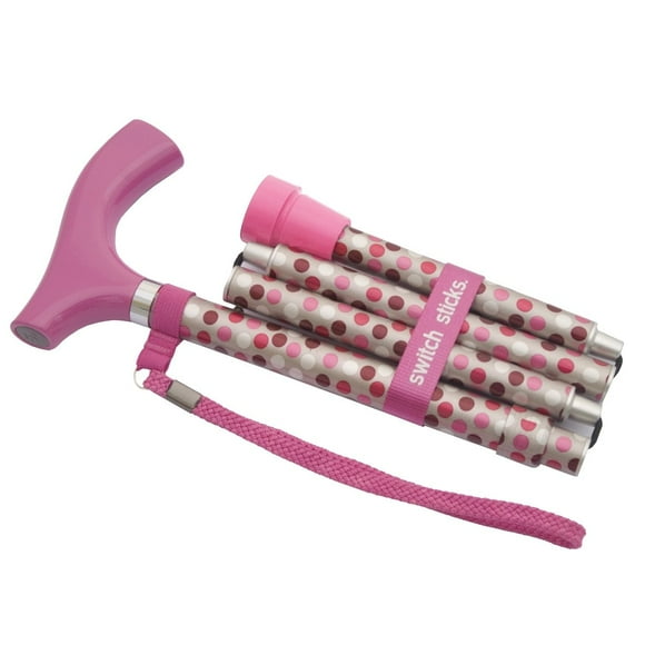 Bastón Switch Sticks para hombre o mujer, plegable y ajustable de 32 a 37 pulgadas, apto para FSA y HSA, color rosa intenso